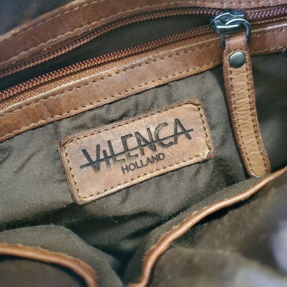 Vilenca Holland crossbody woven brown leather bag - Picture 2 of 11